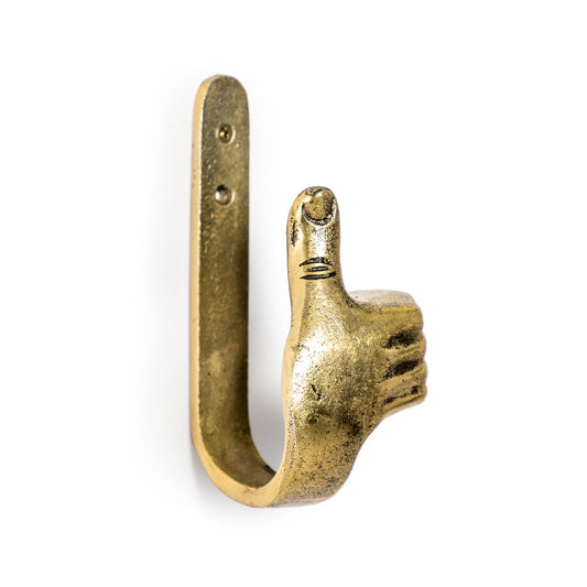 Antique Gold Thumbs Up Hand Coat Hook