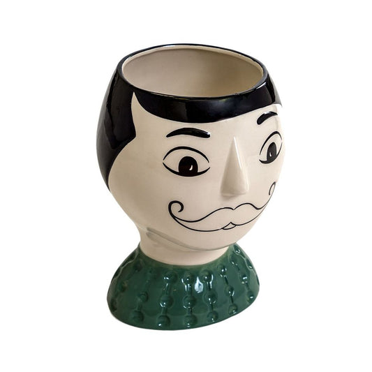 Ceramic Doodle Mans Face Vase