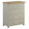 Todenham Stone Painted & Oak Chest of Drawers - 2 + 3 Drawer Chest