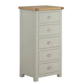 Todenham Oak & Painted Chest of Drawers - 5 Drawer Tall Chest - Better Furniture Norwich & Great Yarmouth