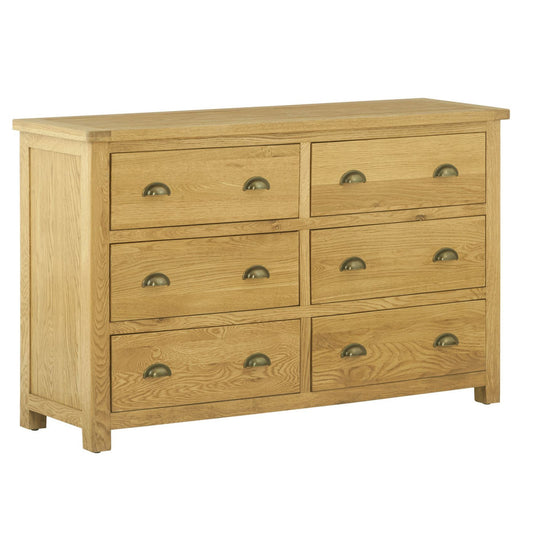 Todenham Oak Chest of Drawers - 6 Drawer Wide Chest