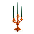 Bright Orange Flock Ornate Candelabra